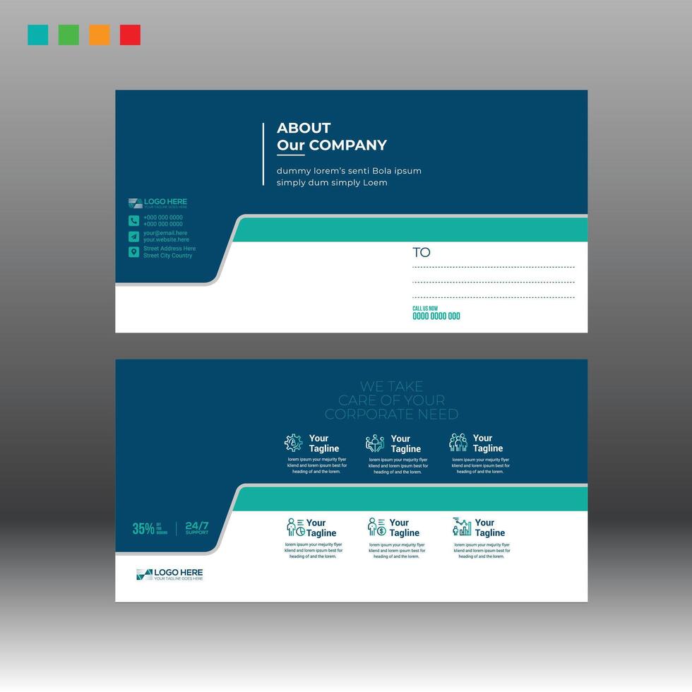 Postcard Design with info vector