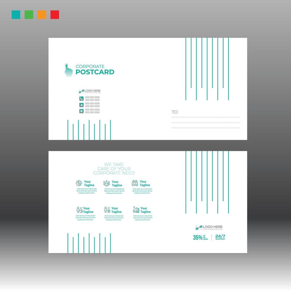 Postcard Design for simple need vector