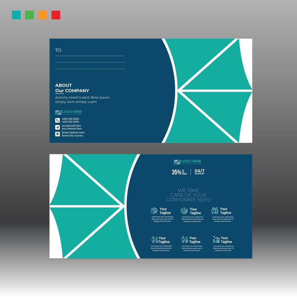 Postcard Design with nicely setup vector