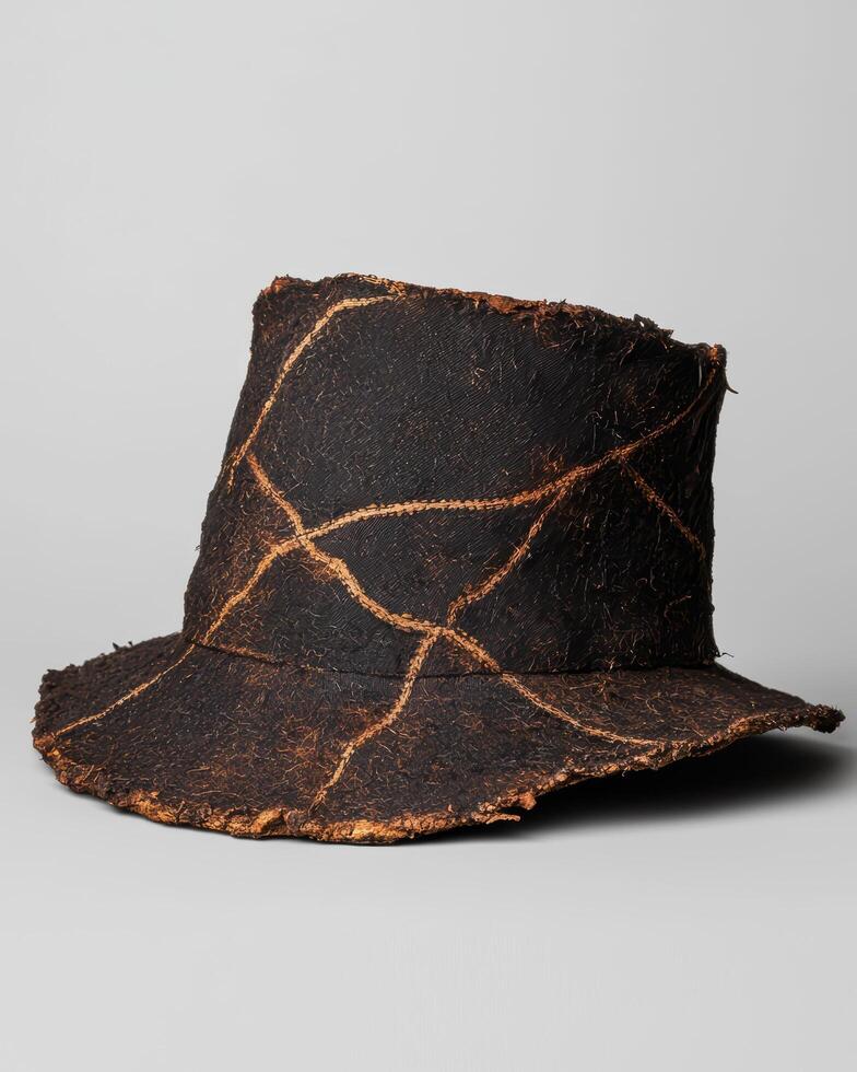 A traditional woven hat with a unique design photo