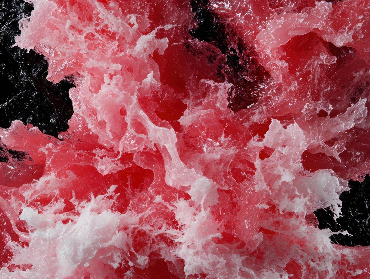 Abstract red and white liquid mix creating a textured background photo