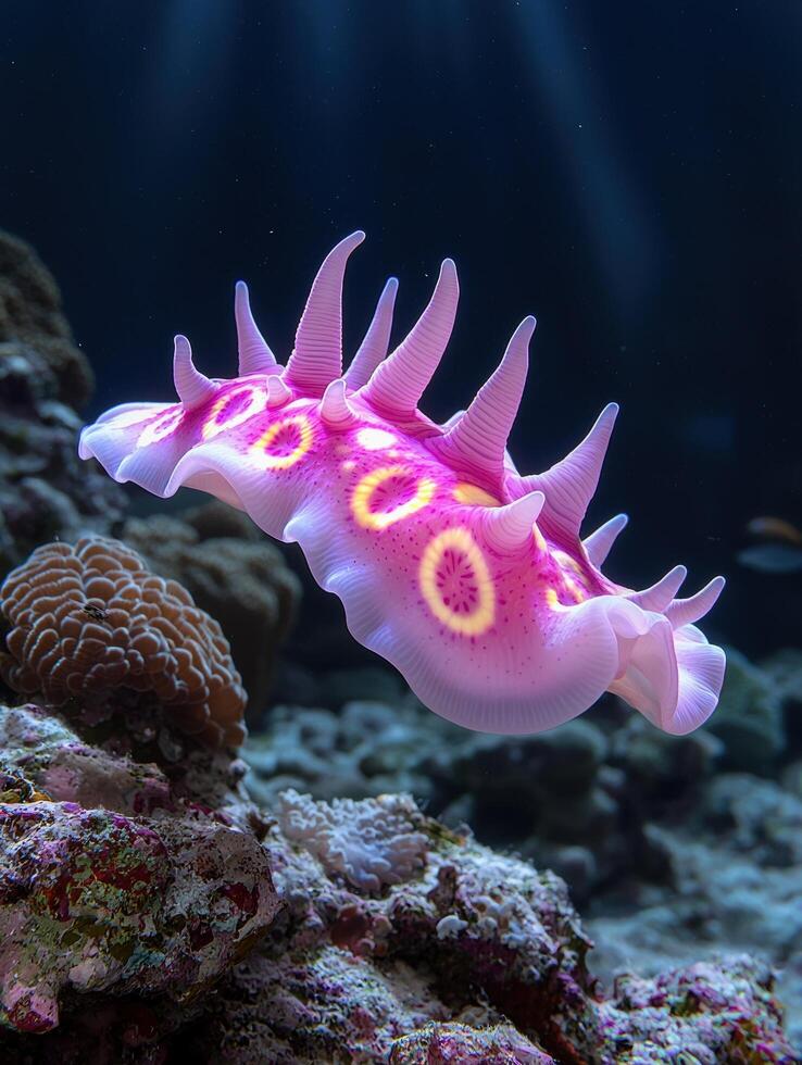 A vibrant nudibranch in its natural habitat photo