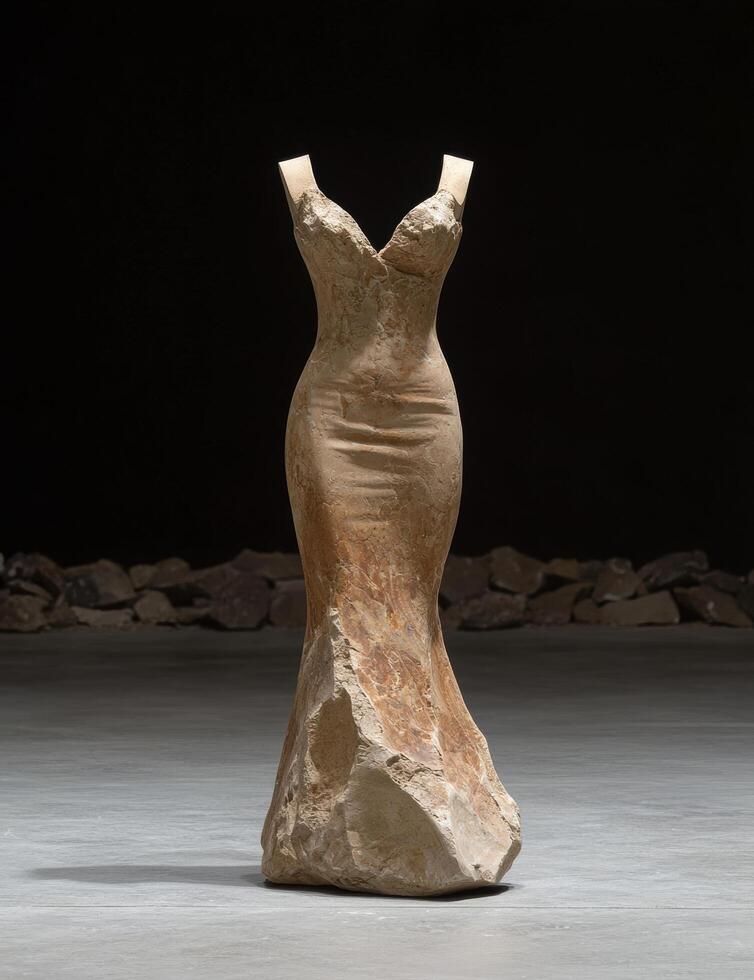 Stone sculpture of a dress photo