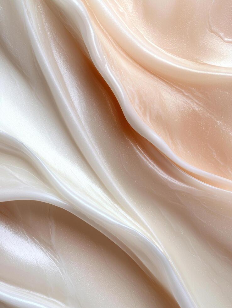 Close up of pearlescent cream with a smooth, silky texture photo