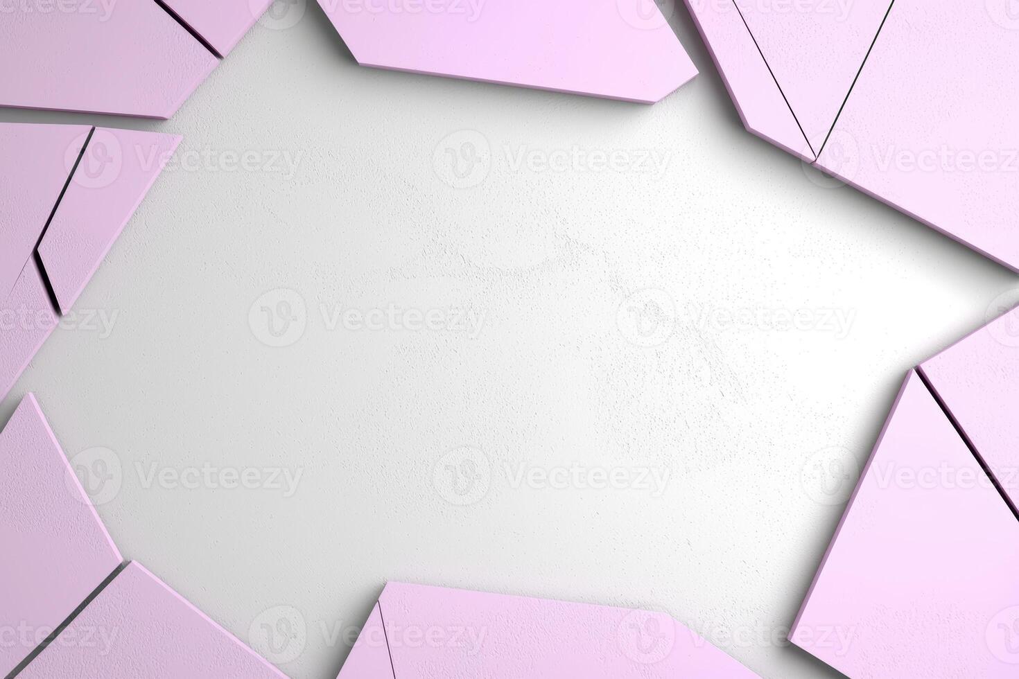 Abstract pink geometric shapes on a white textured background photo