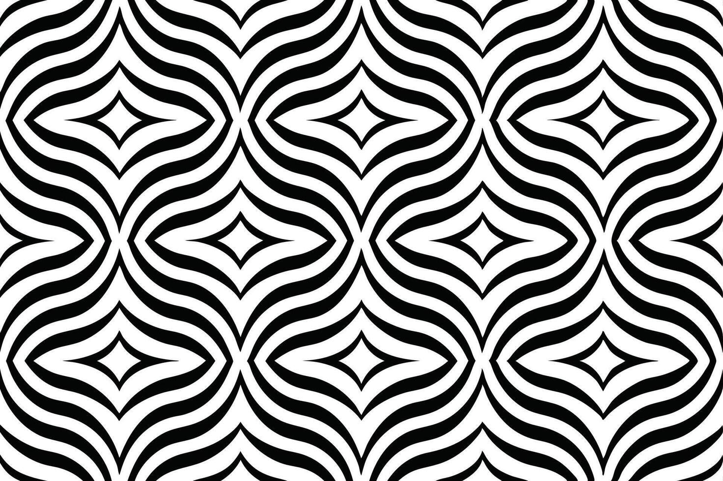Geometric pattern in beige and black inspired by the Midcentury modern design style. vector