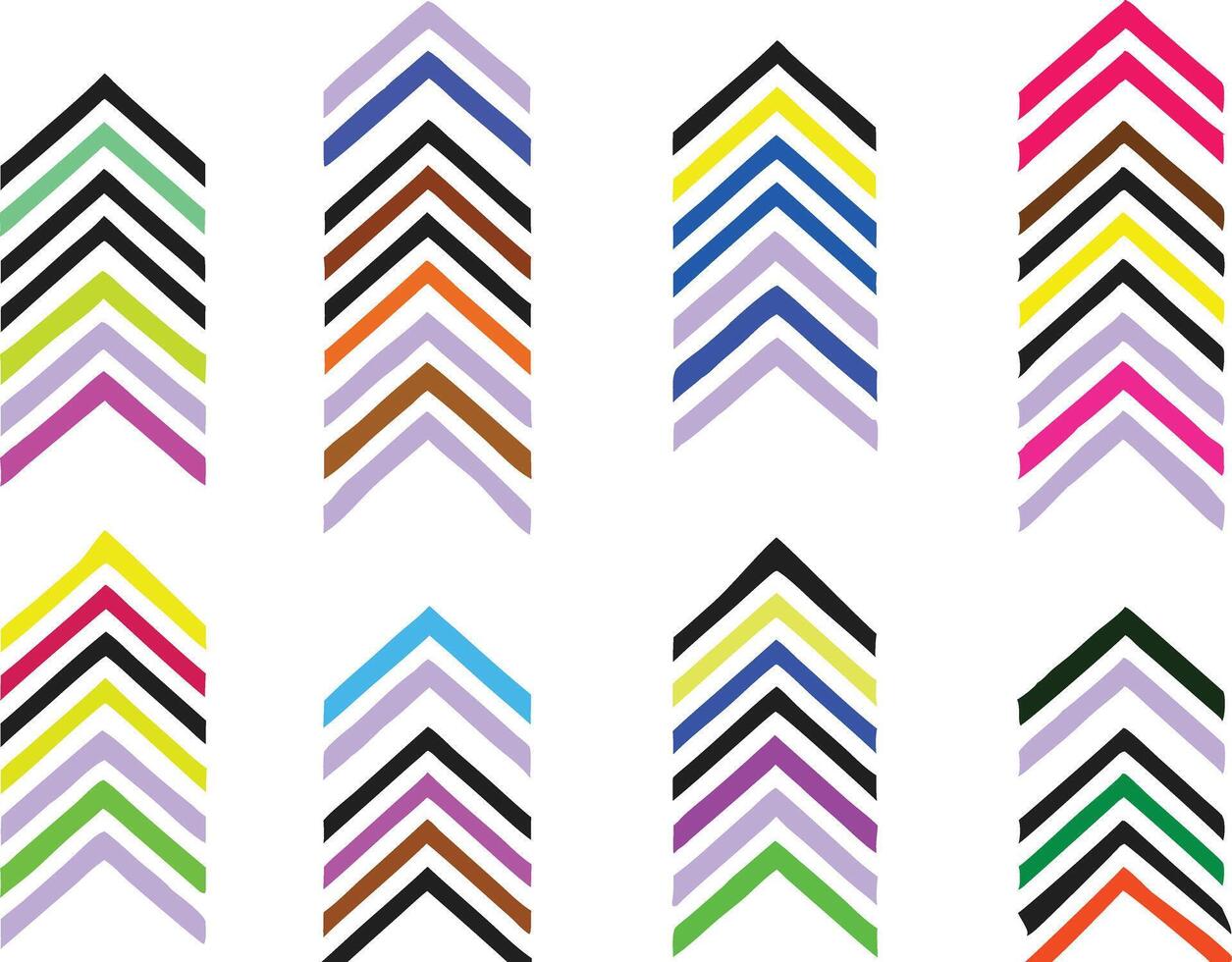 Set of arrow shaped bullet point with different color. vector