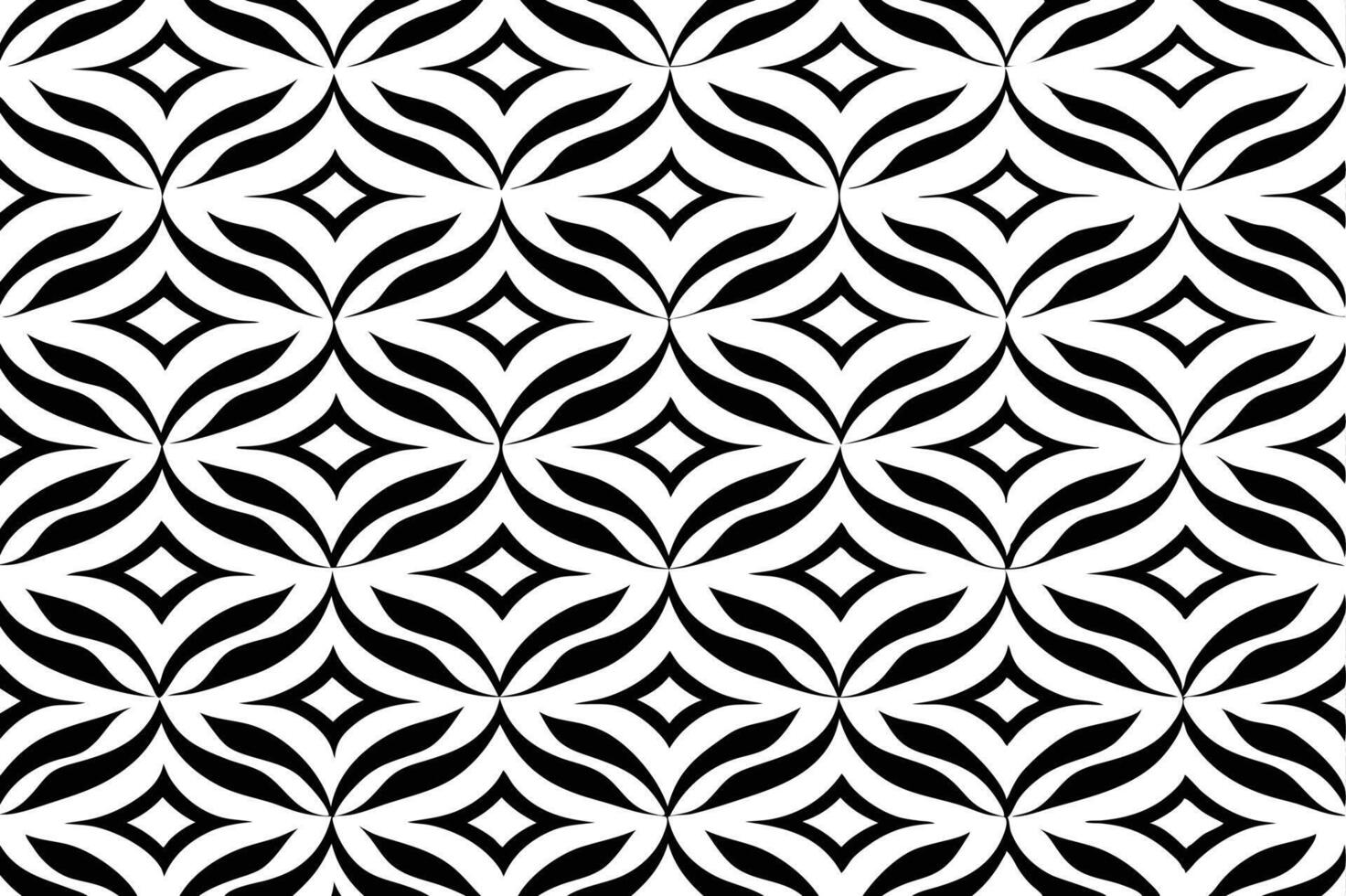 Seamless black and white geometric retro floral pattern. vector
