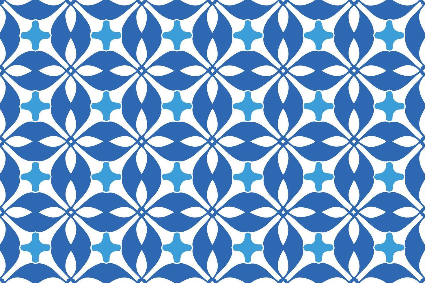Geometric abstract floral pattern blue color shape illustration. vector
