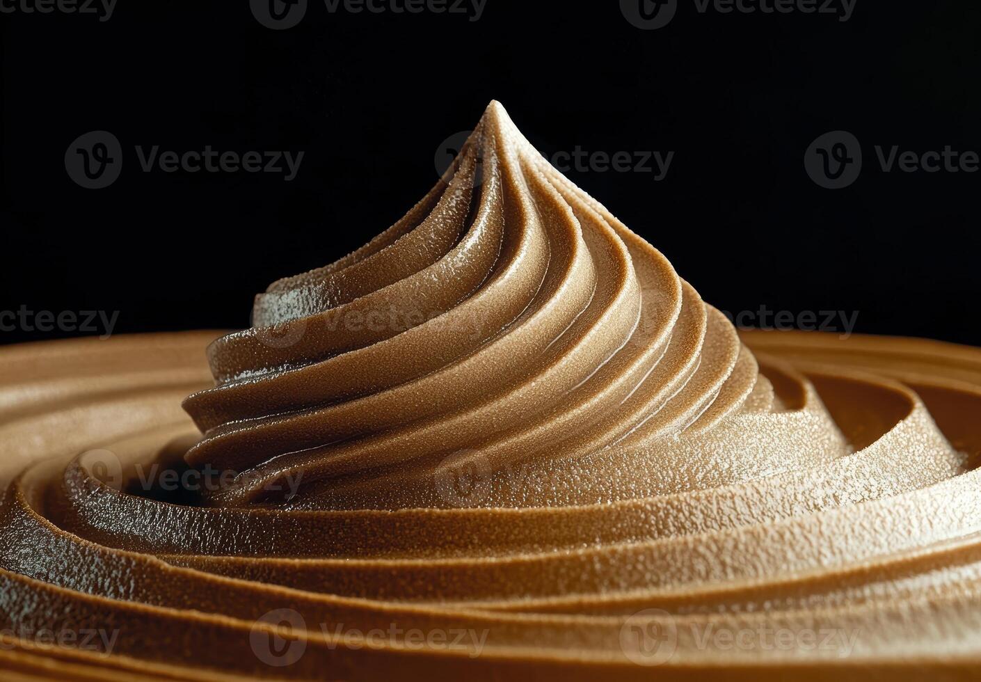 A swirl of chocolate soft serve ice cream photo