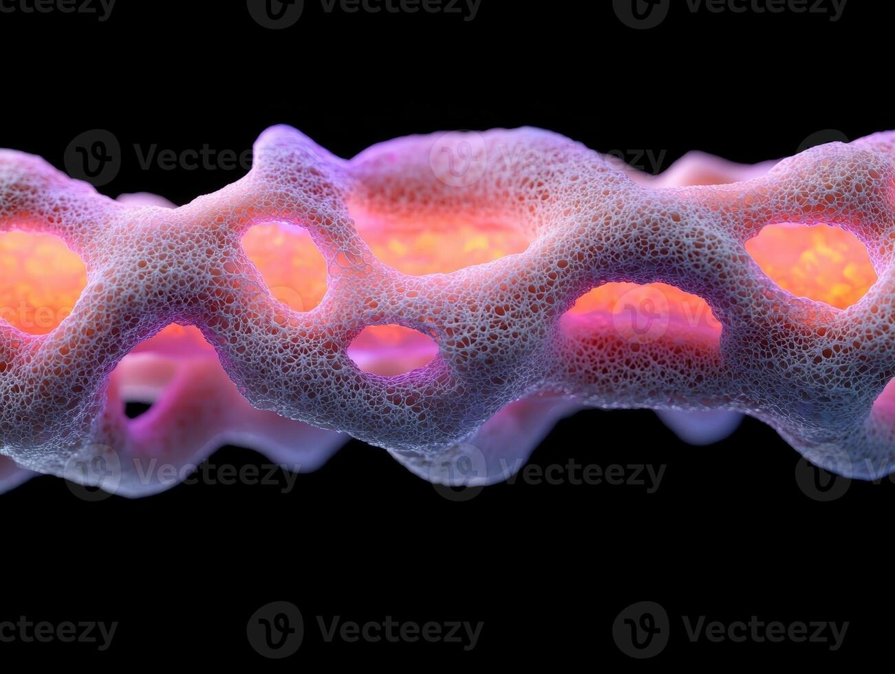 Abstract porous structure with internal light photo