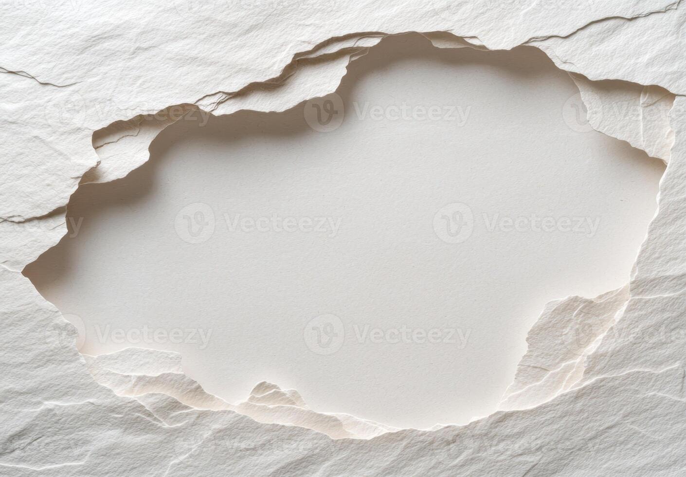 Abstract white stone texture background with a hole photo