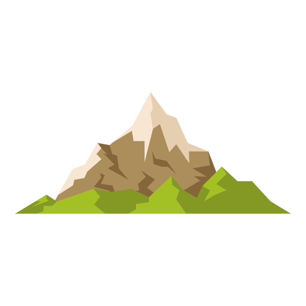 Mountain and rocks, green hills. Different mountains for nature landscape. Canyons and rock peaks, various abstract decent elements. vector