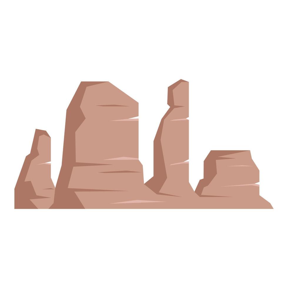 Mountain and rocks, green hills. Different mountains for nature landscape. Canyons and rock peaks, various elements. vector