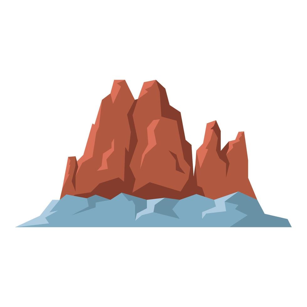 Mountain landscape illustration, collection of mountains in flat style vector