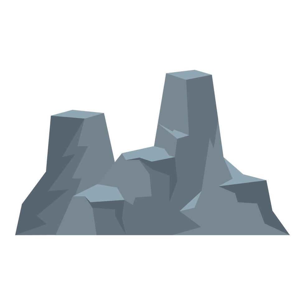 Mountain and rocks, green hills. Different mountains for nature landscape. Canyons and rock peaks, various elements vector