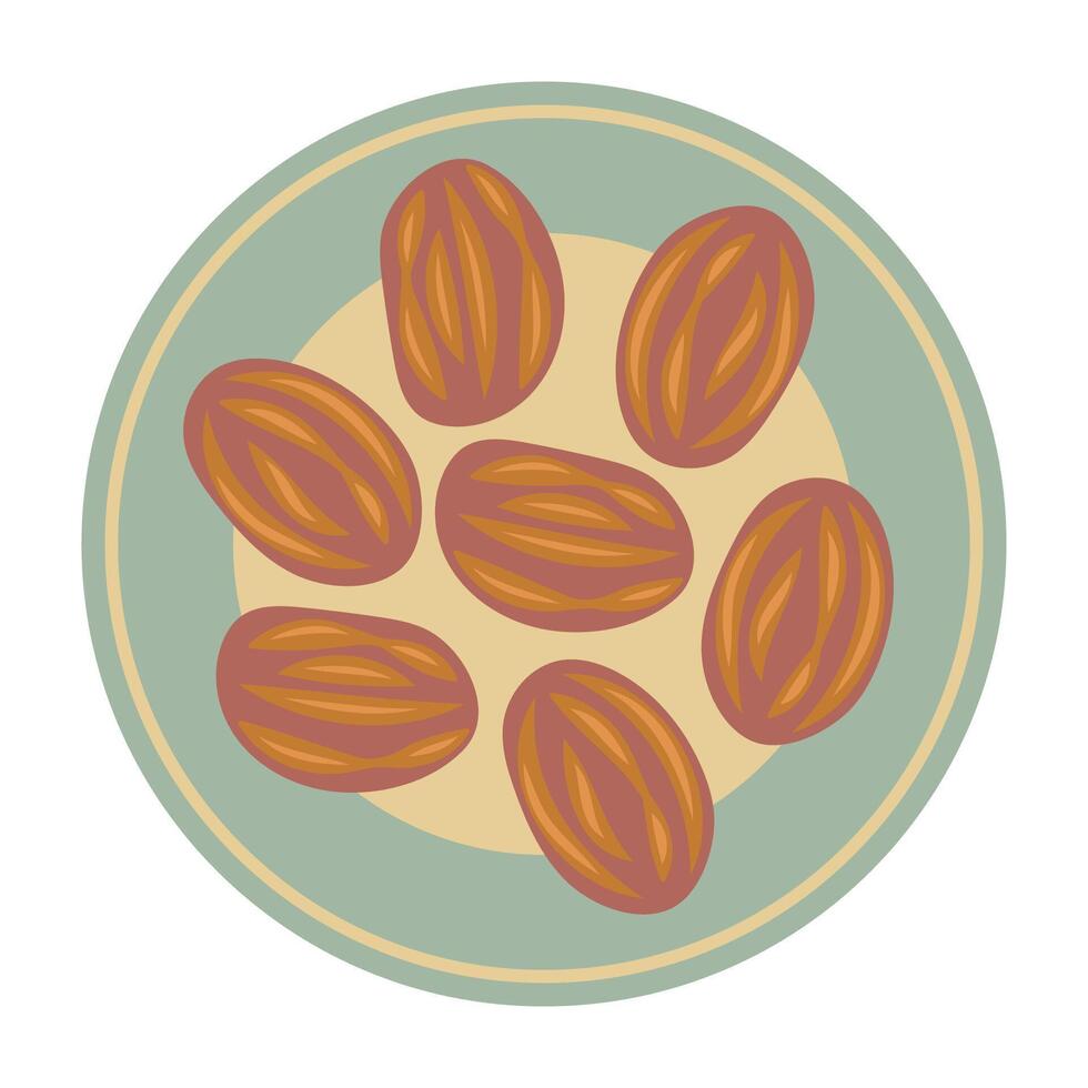 Nowruz holiday spring elements. Flat Illustration sweet and tradition vector