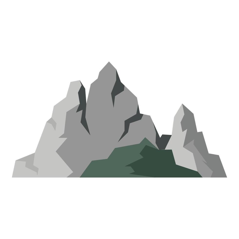 Mountain landscape illustration, collection of mountains in flat design style vector