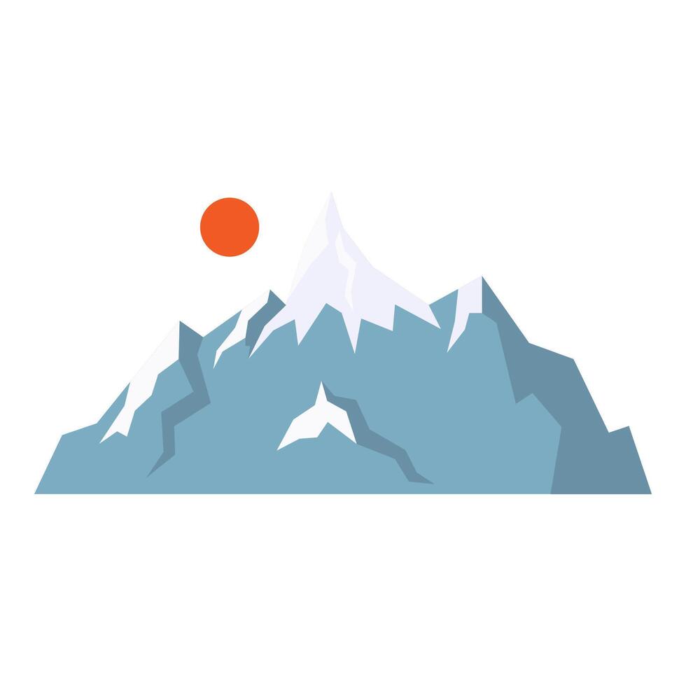 Mountain landscape Illustration, collection of mountain in flat design style. vector