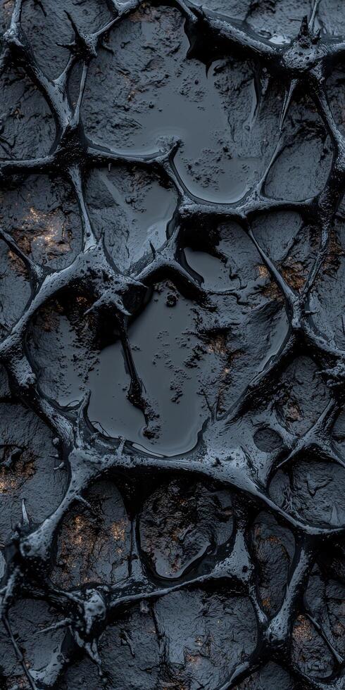 Abstract dark texture with water puddles photo