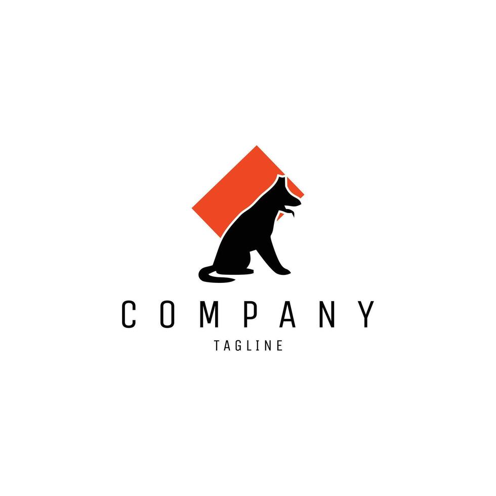 dog logo. isolated on white background side view of a dog sitting relaxed. best for logo, badge, emblem, icon, sticker design. available in eps 10 vector