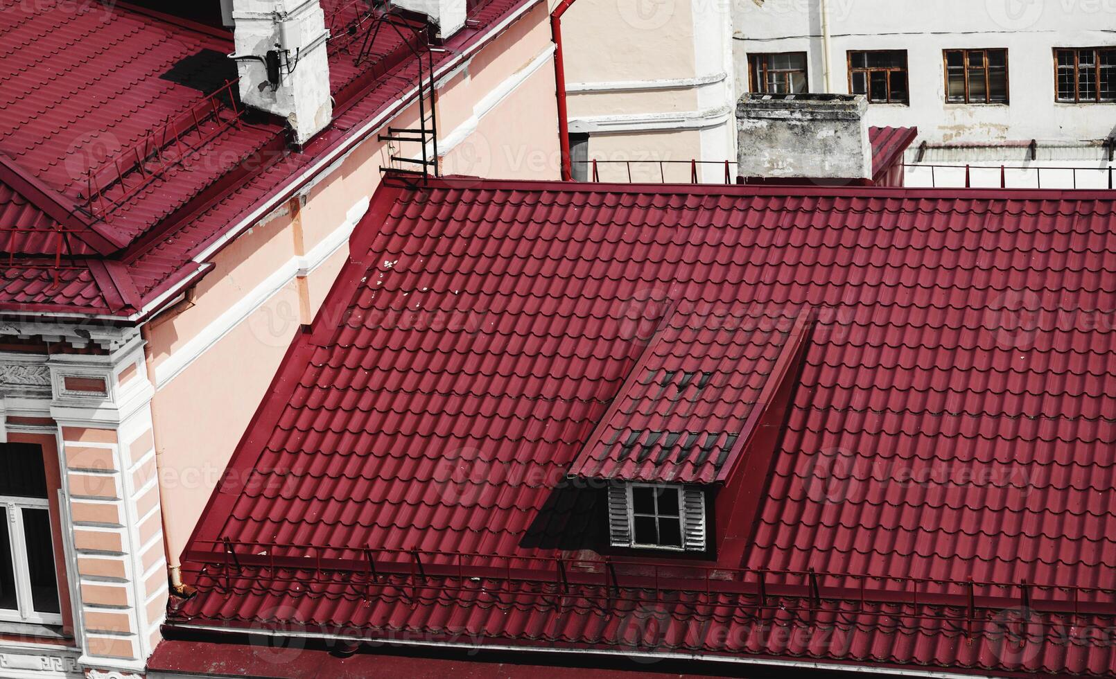 roof of old European houses. photo