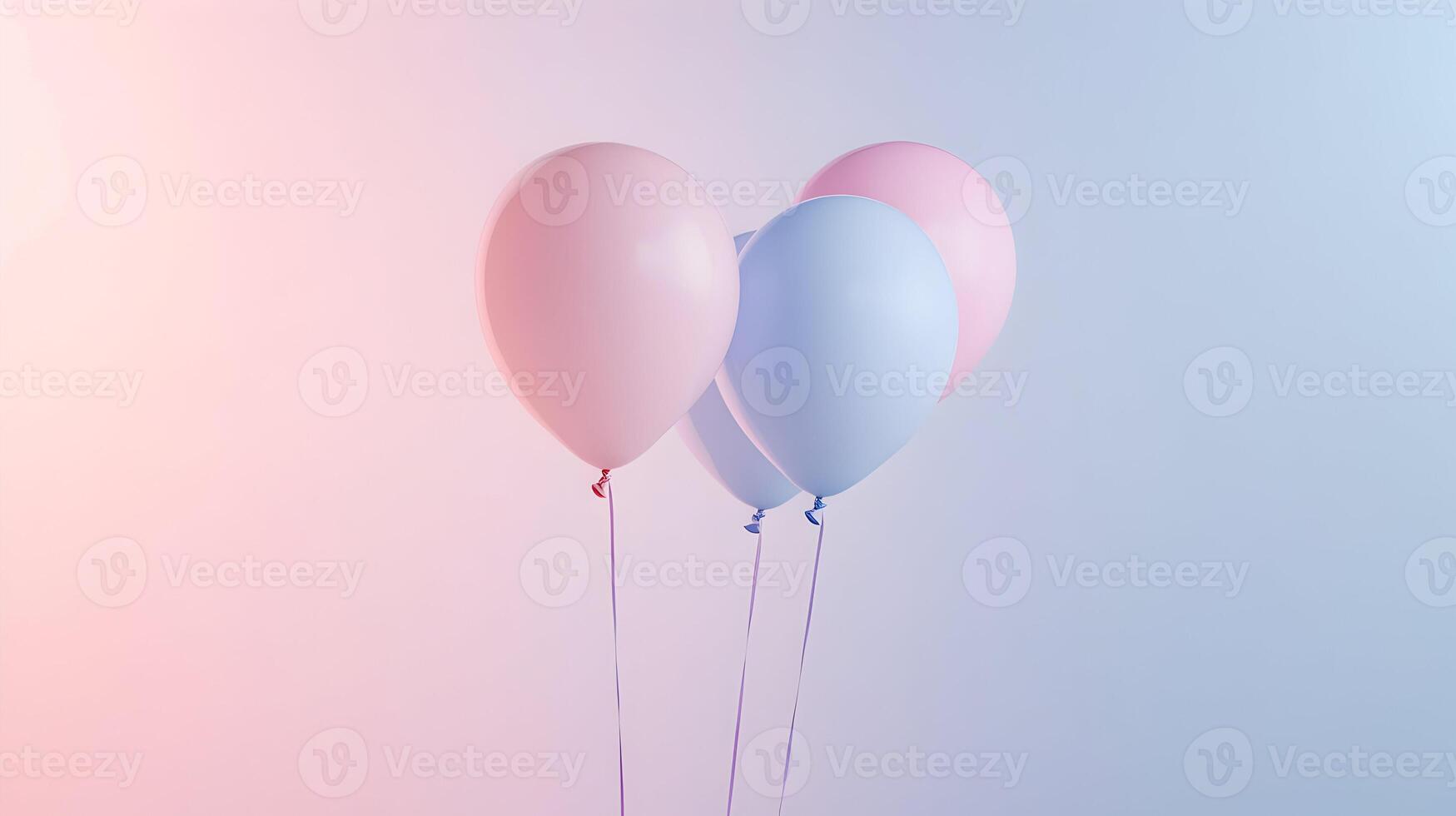 Pastel Balloons on a Gradient Background Create a Dreamy and Whimsical Atmosphere photo