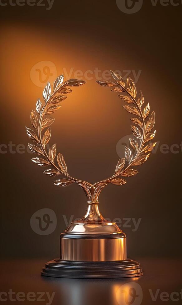 Golden Laurel Wreath Trophy Award, Symbolizing Excellence and Achievement in Competition photo