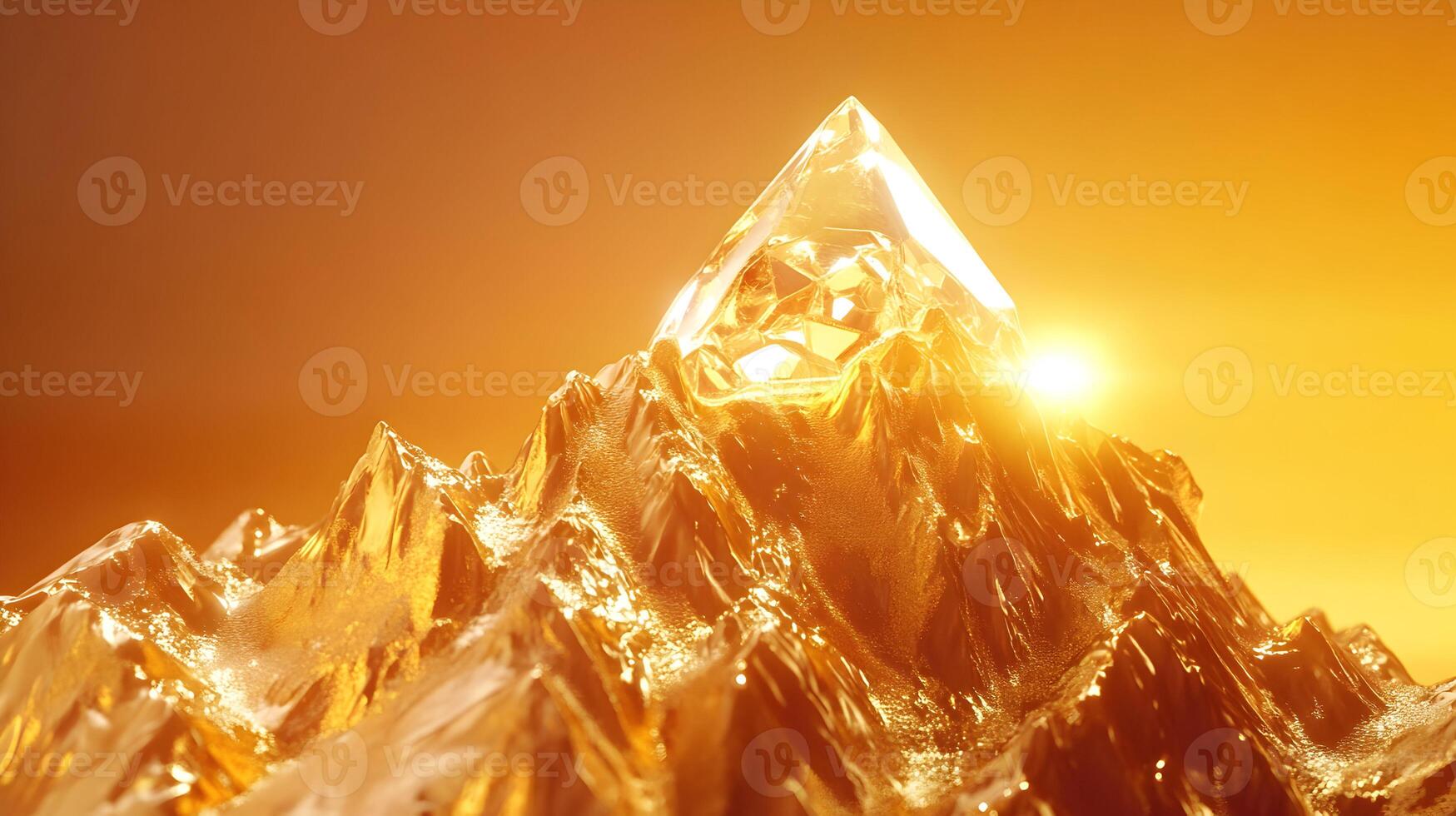 Golden peak abstract design a conceptual piece of art with a bright and shiny tone photo