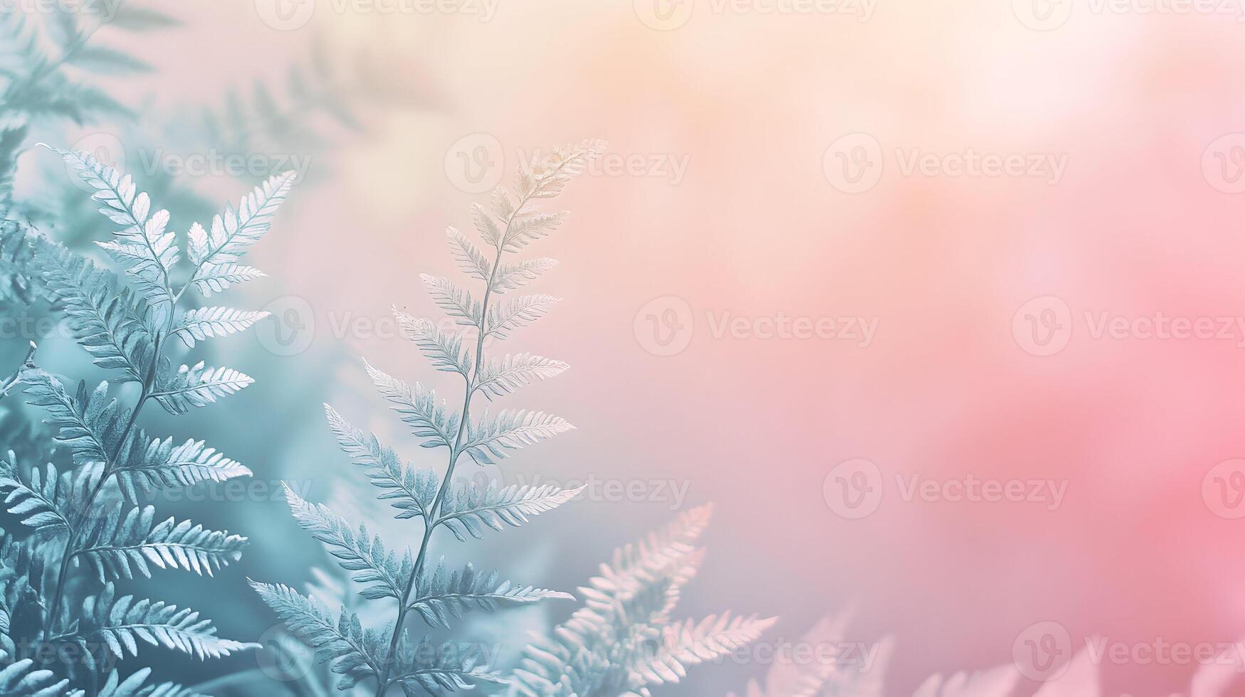 Dreamy Ferns, A Soft Pastel Botanical Composition for Serene Designs and Applications photo