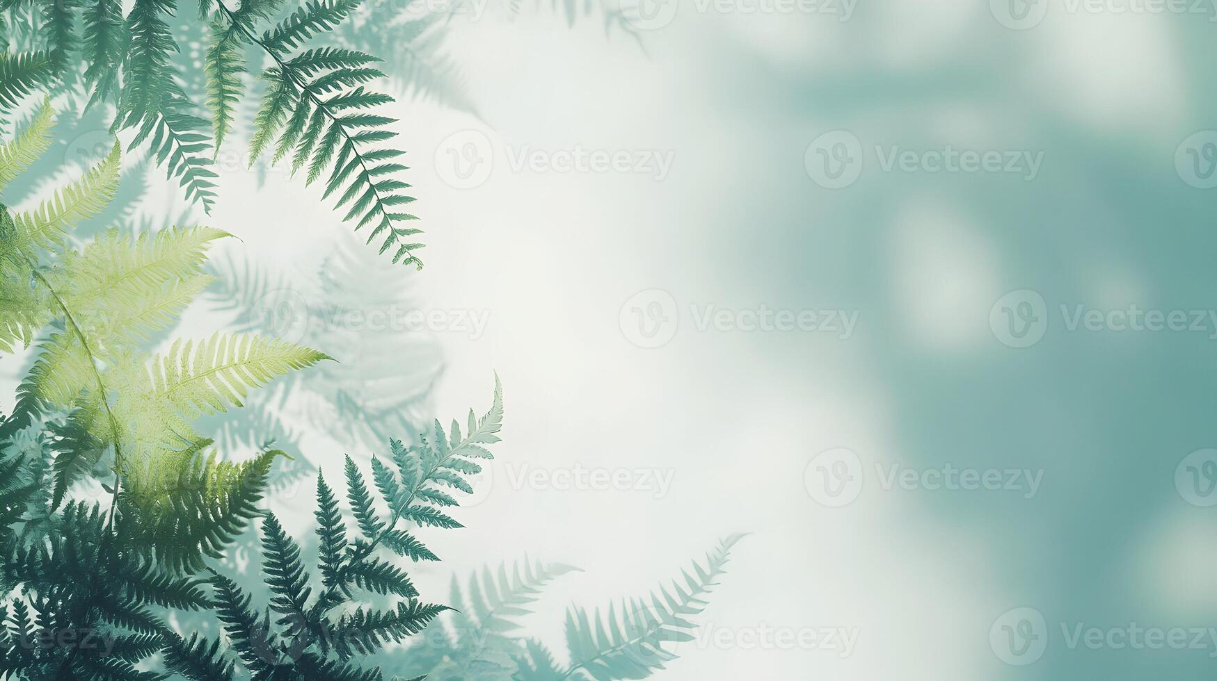 Delicate fern fronds in pastel shades create a soothing, natural background effect photo