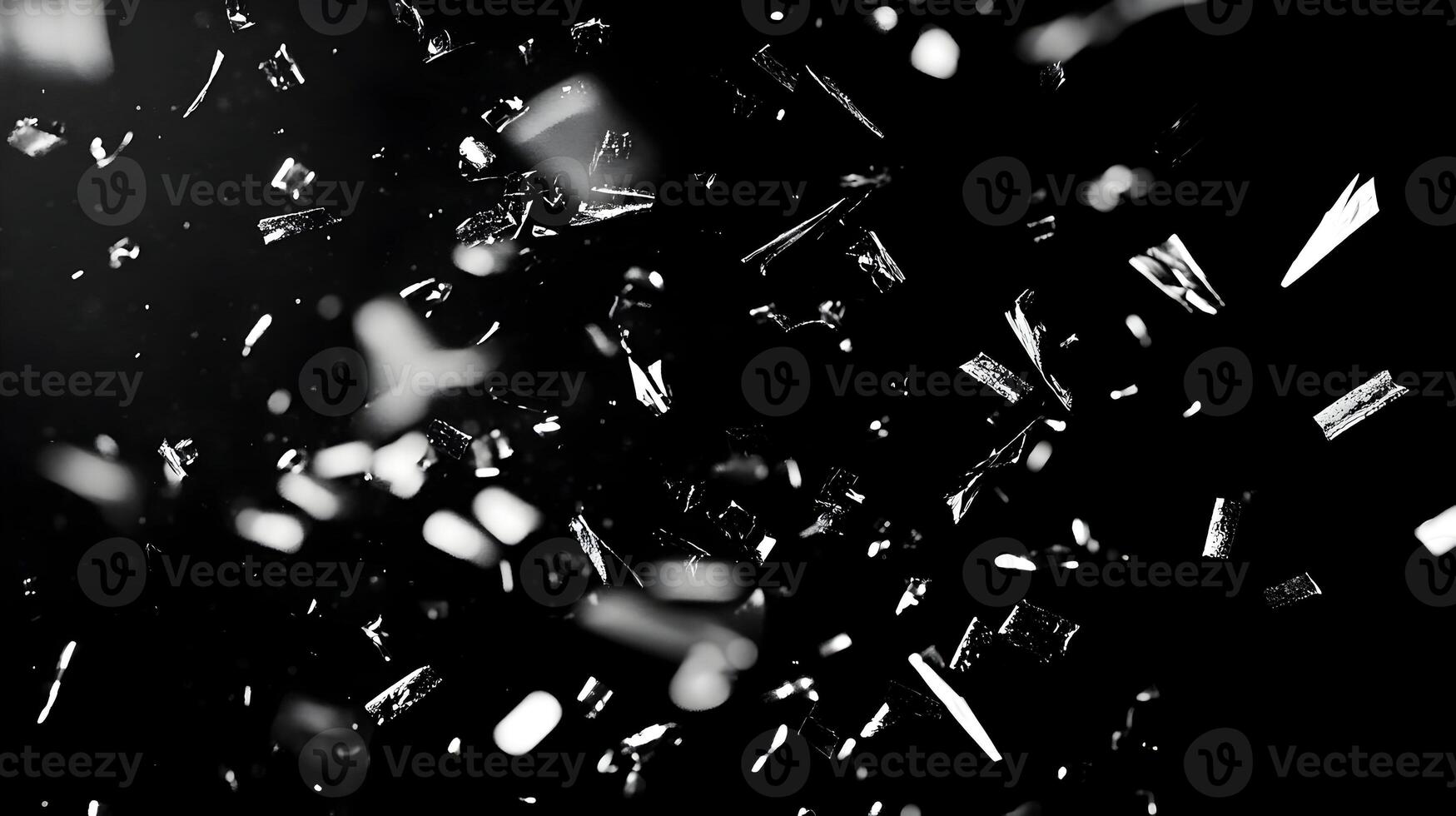 Abstract shattered glass background in black and white creating a dramatic effect photo