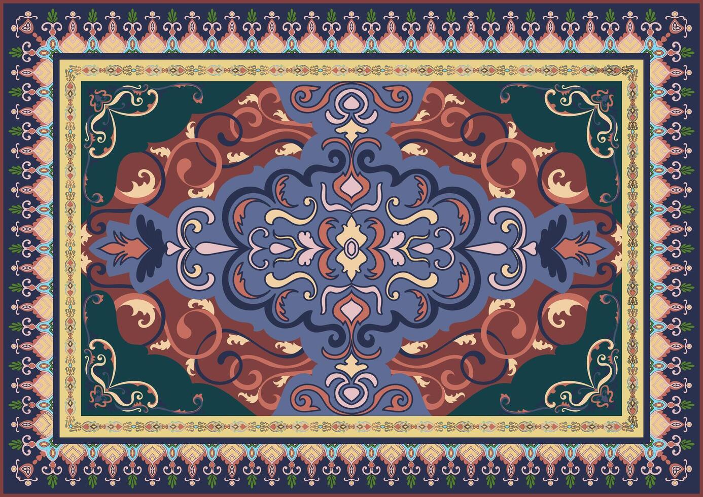 Vintage Persian Carpet Timeless Elegance for Luxurious Interiors vector