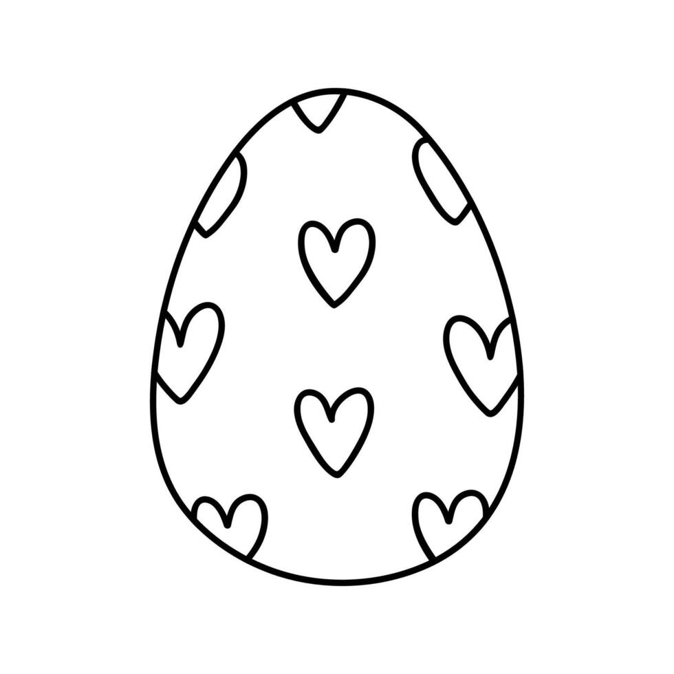 Decorated Easter egg isolated on white background. hand-drawn illustration in doodle style. Perfect for holiday designs, cards, logo, decorations. vector
