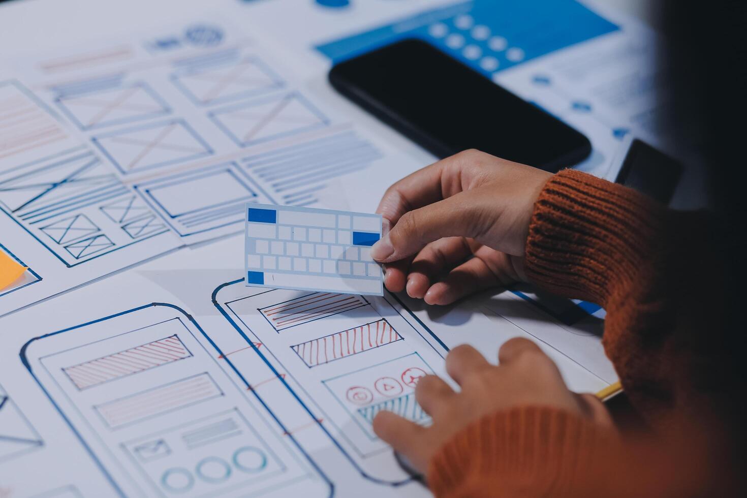 A person is working on a website design photo