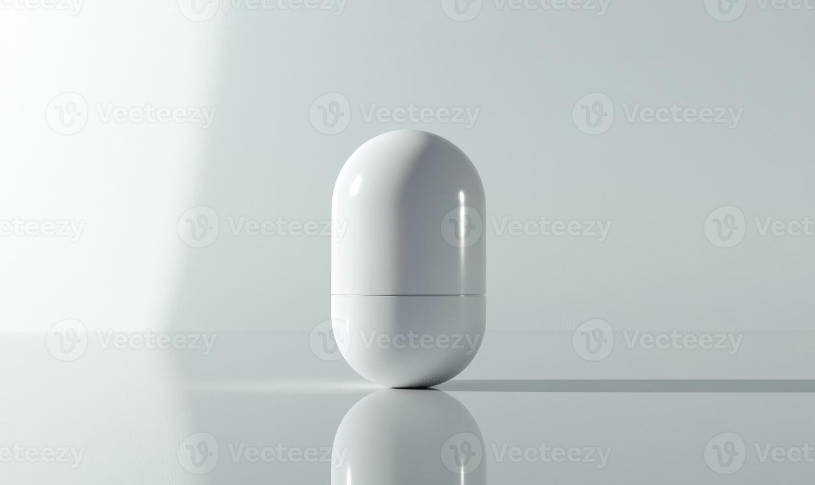 A white object is sitting on a white surface photo