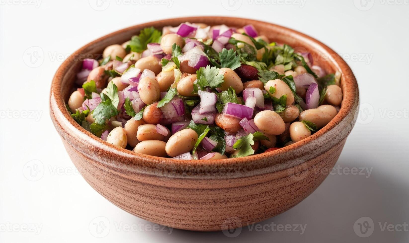 A bowl of beans and onions photo