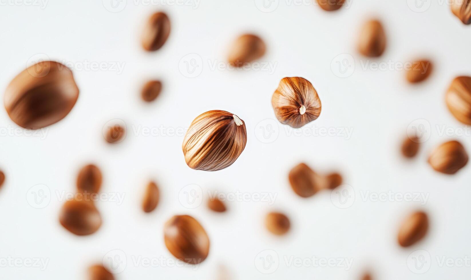 a bunch of nuts are falling from the air photo