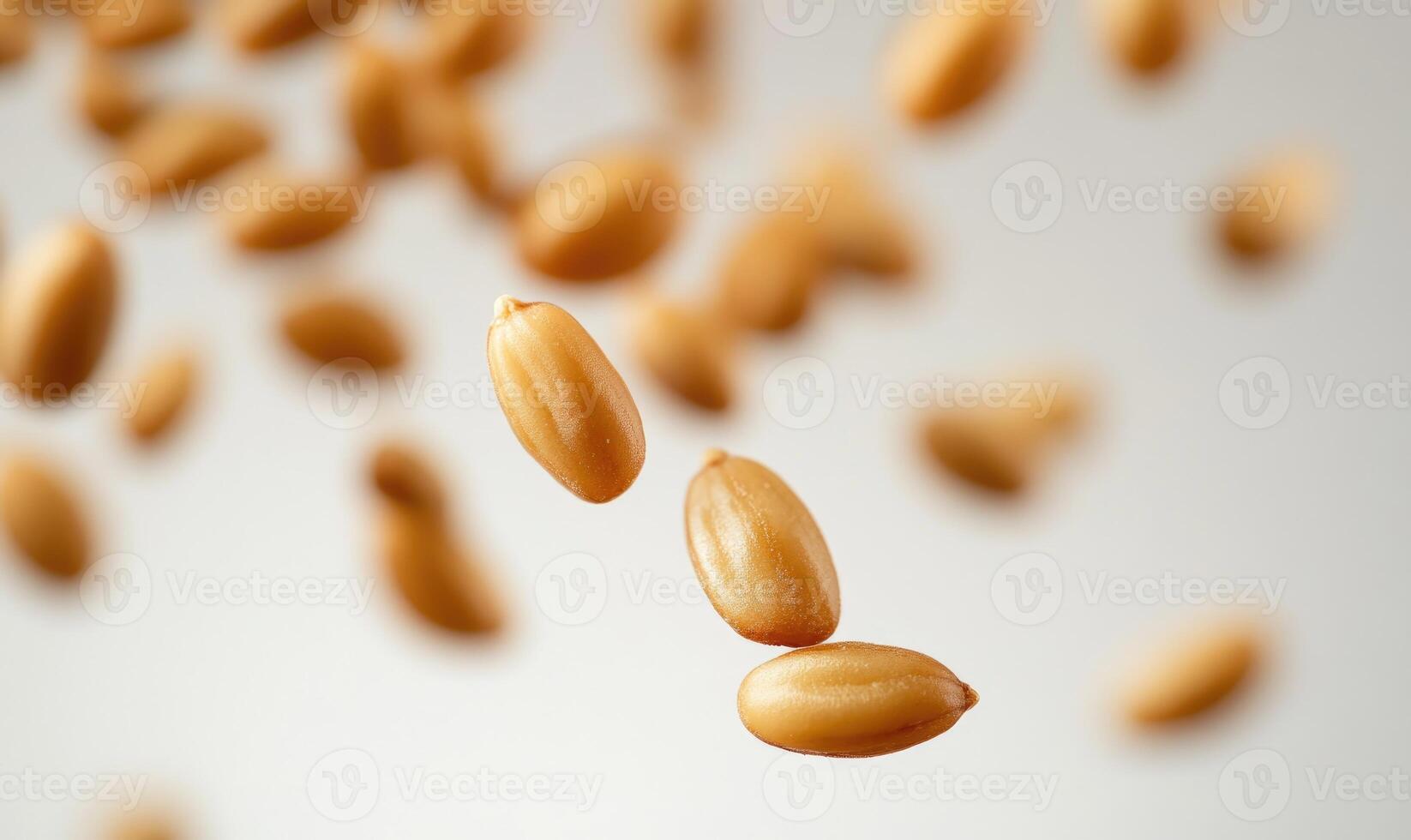 A few pieces of nuts are flying through the air photo