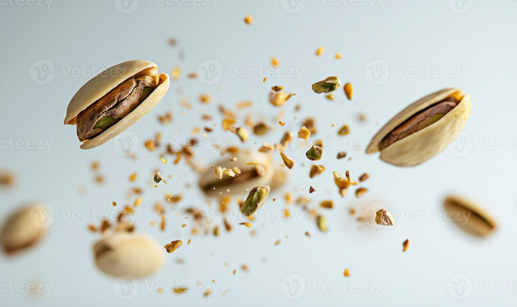 Three pieces of food with nuts on them photo