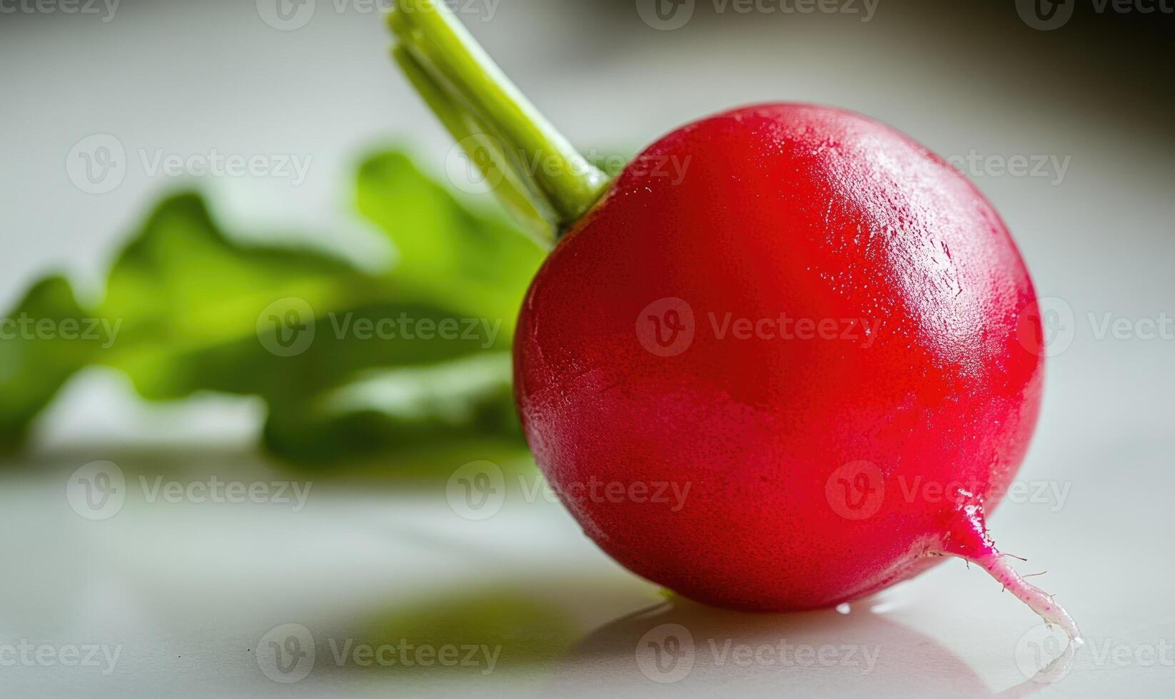 a red radish on a white surface photo