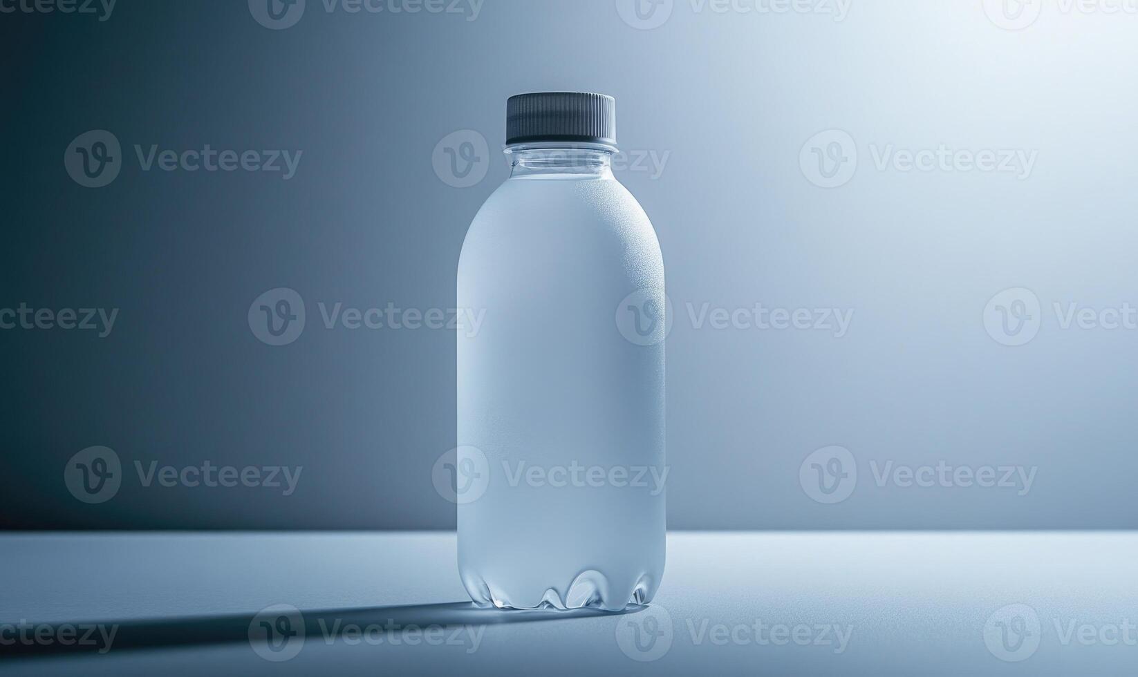 a plastic bottle is shown on a table photo