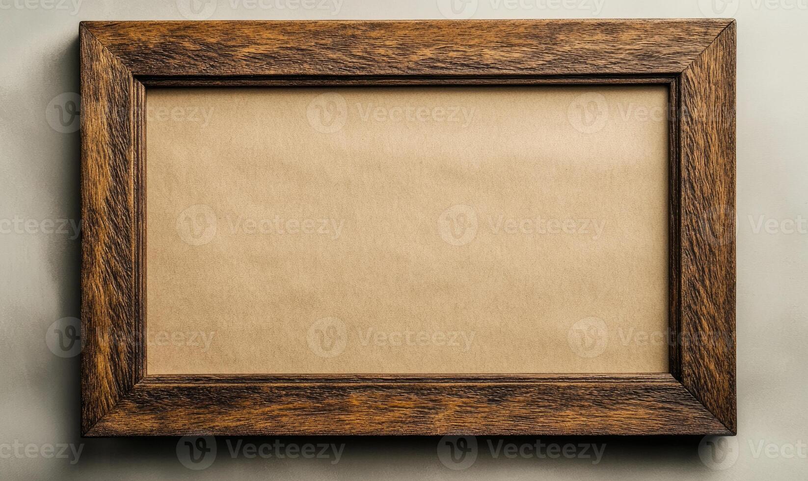 a wooden frame with a blank sheet of paper photo