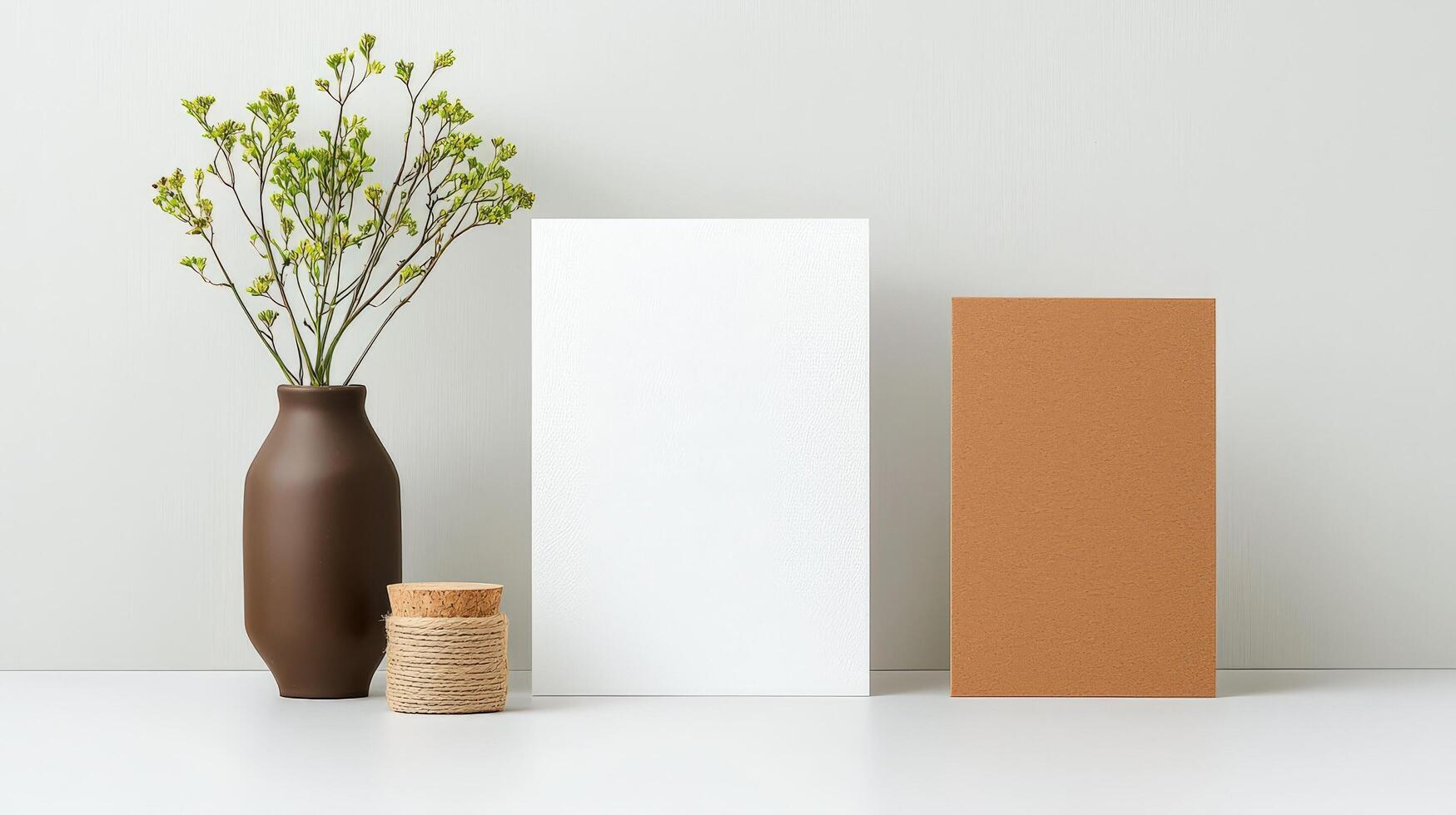 A white box with a cork board on top of it photo