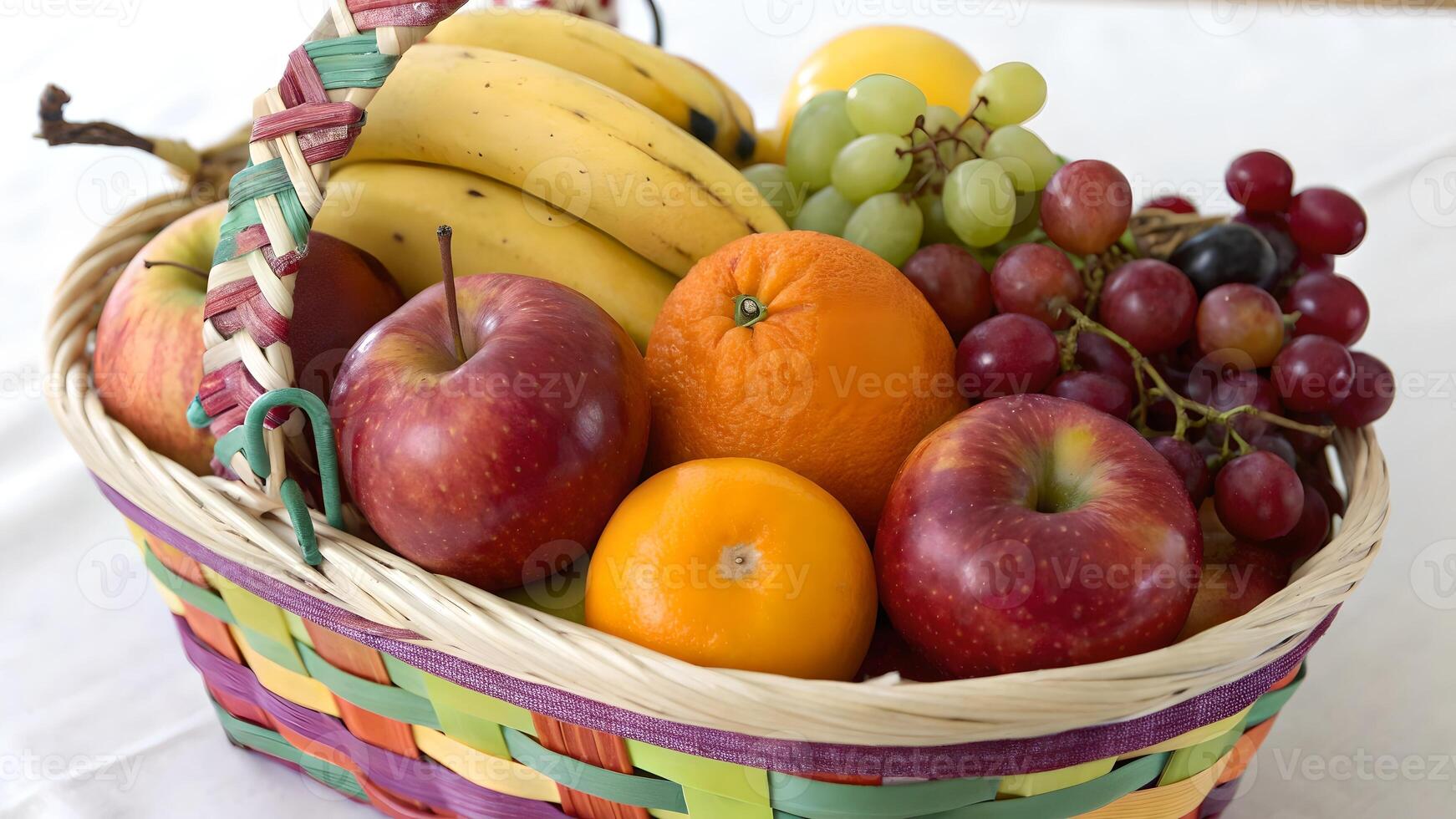 Colorful Fruit Basket Abundance for Snacking Cooking or Decoration photo