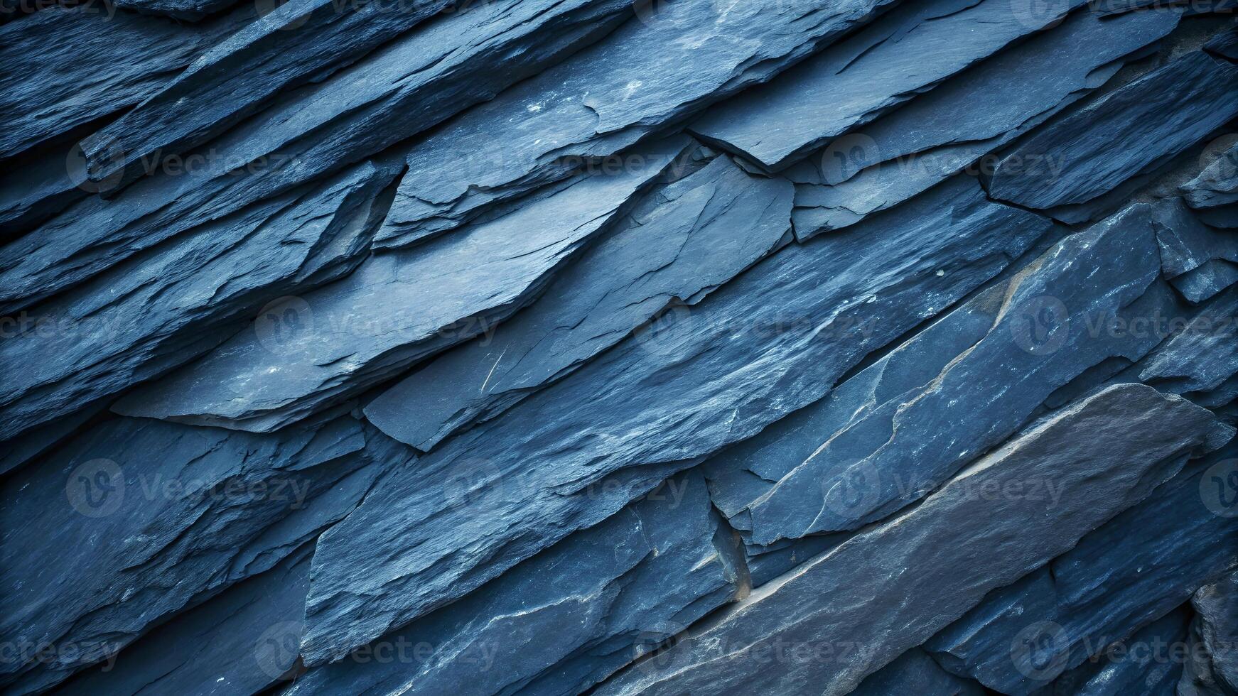 Dark Blue Slate Rock Texture with Cracked Layers for Nature and Design Projects photo