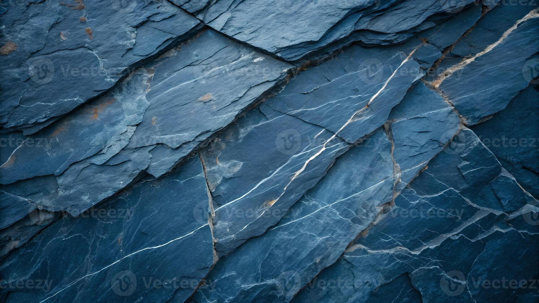 Dark Blue Layered Slate Stone Texture, Natural Rock Formation, Rugged Surface, Geology and Abstract Design photo