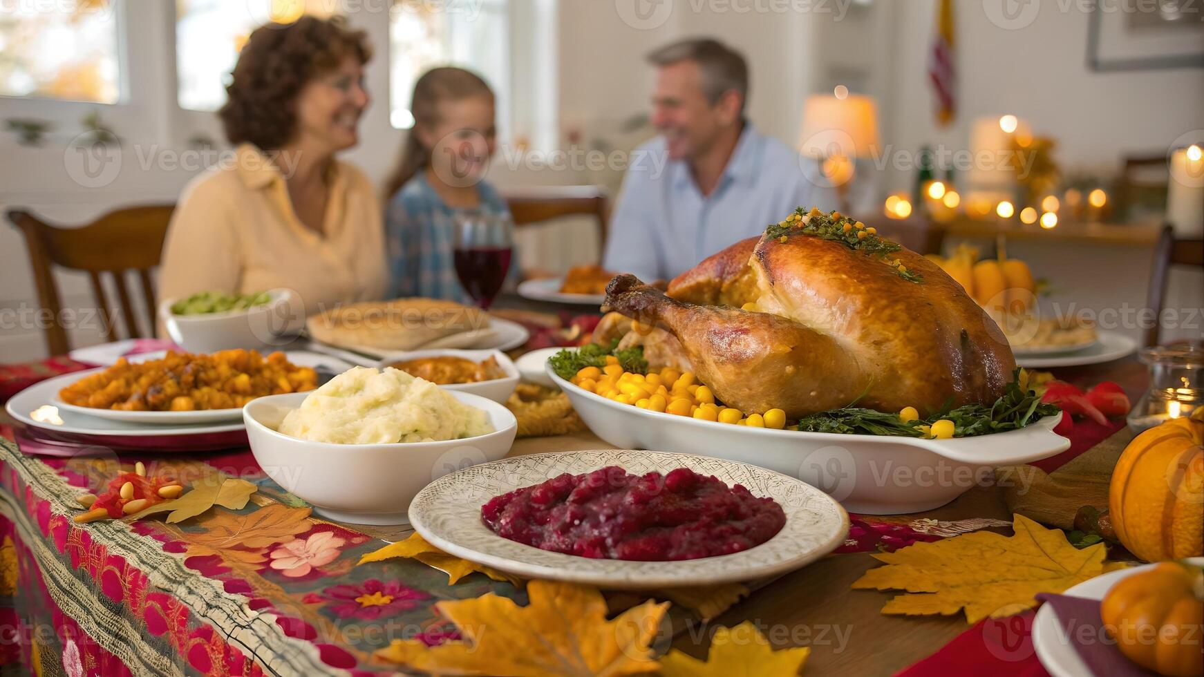 Family Thanksgiving Dinner Feast photo