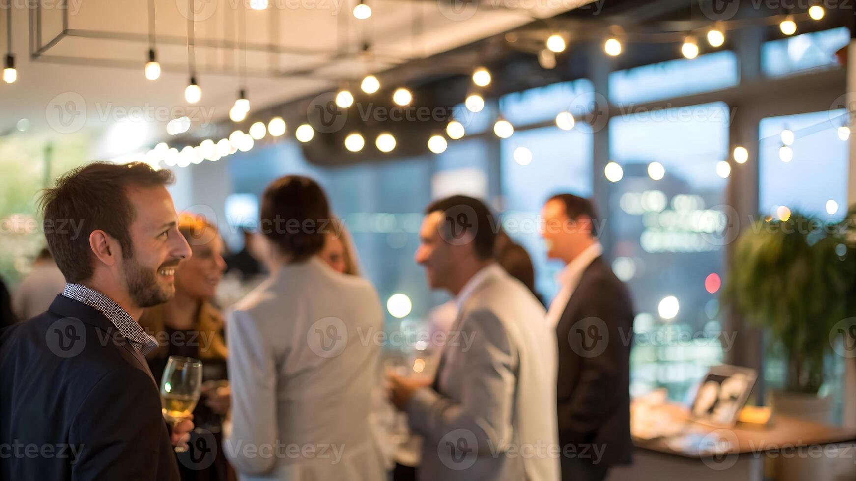 Business Networking Event Soft Lighting Warm Atmosphere photo