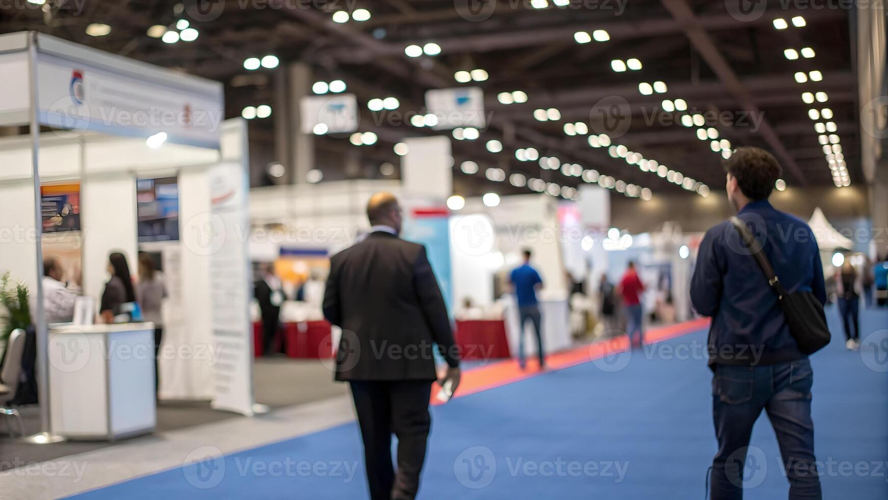 Busy Convention Center Networking Event Blurred Background photo